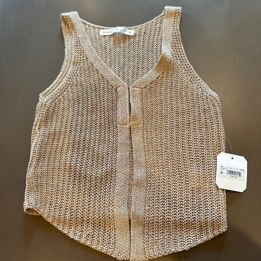 Altar'd State Tan Knit Tank Top